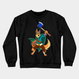 comic animals fox viking Crewneck Sweatshirt